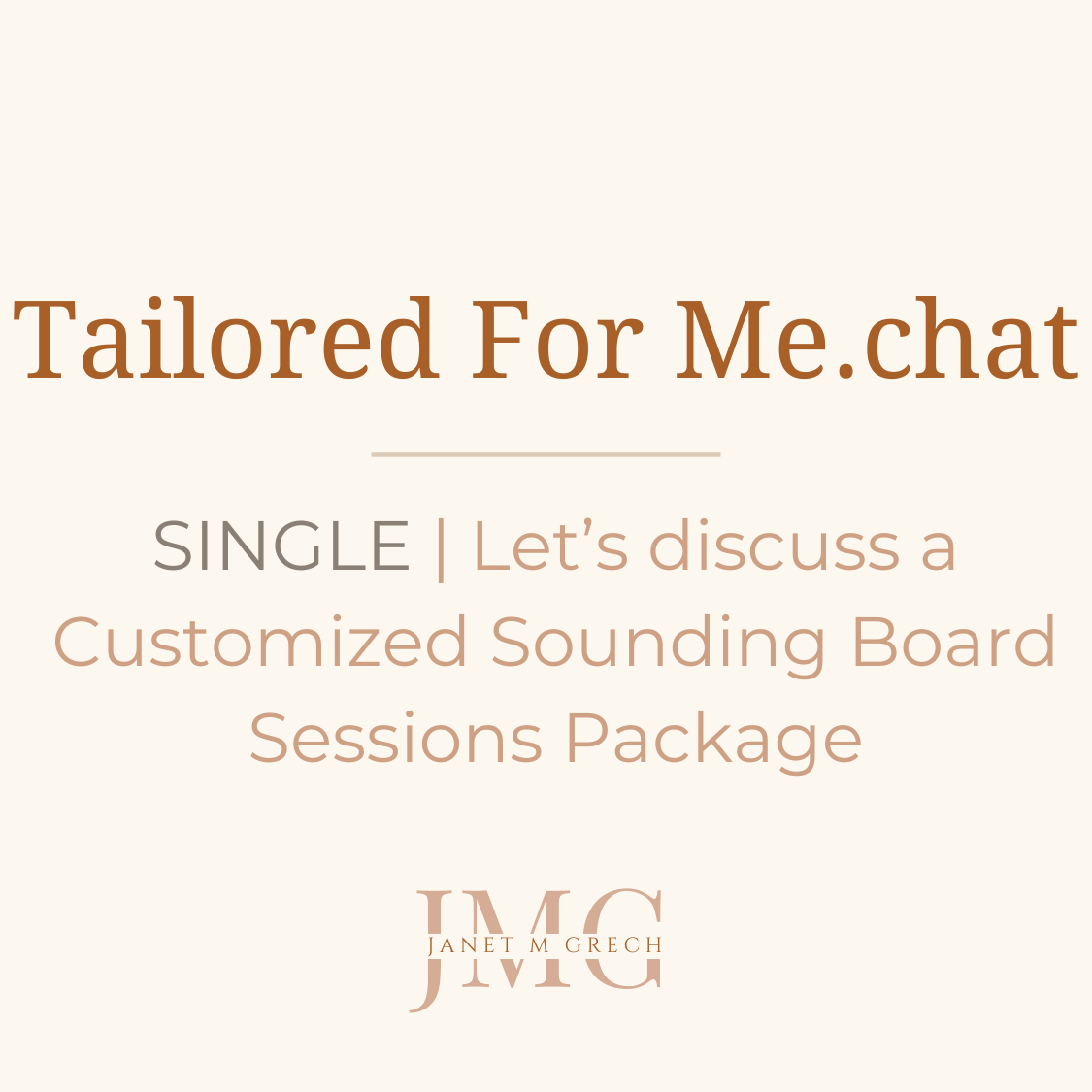 Tailored For Me.chat | Single | The Initial Planning Session For The Tailored For Me Package of Sounding Board Sessions